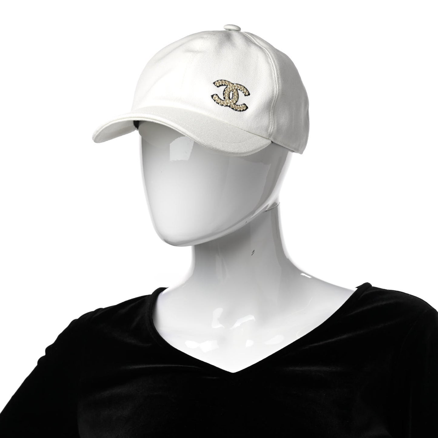 Cotton Sequin CC Cap Hat Ivory