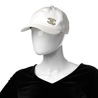 Chanel Cotton Sequin CC Cap Hat Ivory 2 of 8