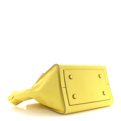 Celine Crisped Calfskin Mini Tie Knot Tote Fluo Yellow 4 of 15