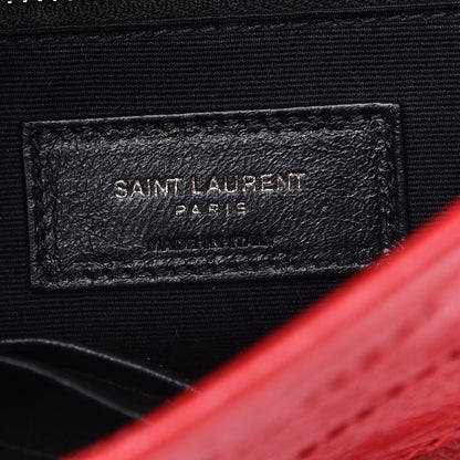 Saint Laurent Crinkled Calfskin Matelasse Monogram Niki Chain Wallet Rouge Eros 6 of 9