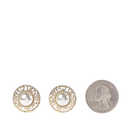 Chanel Pearl CC Round Earrings Gold 2 of 5