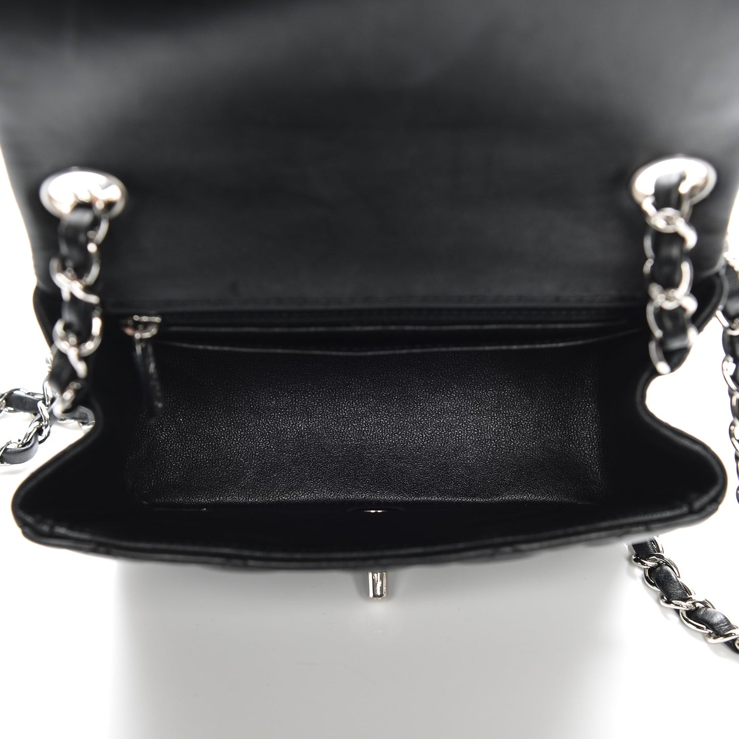 Lambskin Quilted Mini Square Flap Black