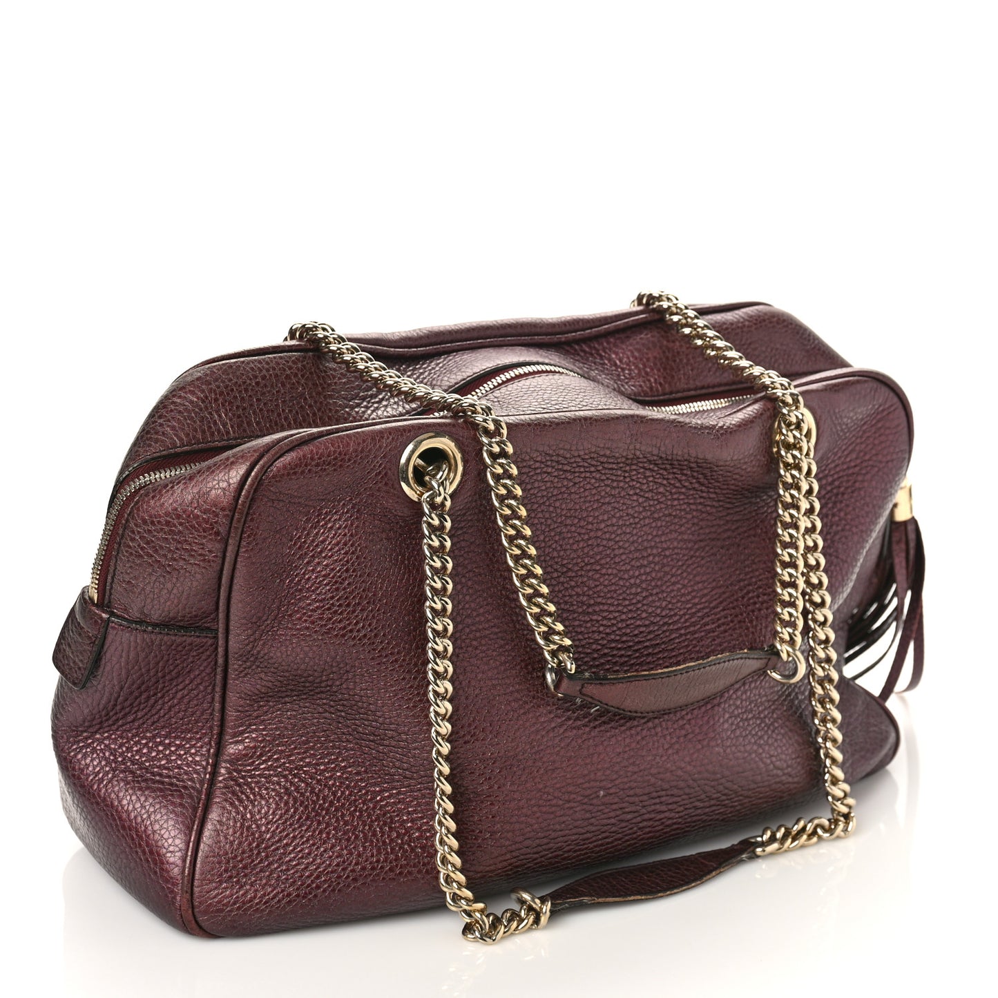 Metallic Cellarius Calfskin Medium Soho Bowler Classic Burgundy