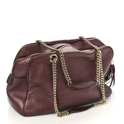 Gucci Metallic Cellarius Calfskin Medium Soho Bowler Classic Burgundy 3 of 16