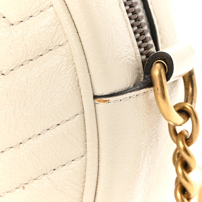Gucci Calfskin Matelasse Mini GG Marmont Round Shoulder Bag White 11 of 14
