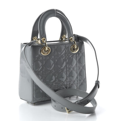 Christian Dior Patent Cannage Small Lady Dior Grey 3 of 12