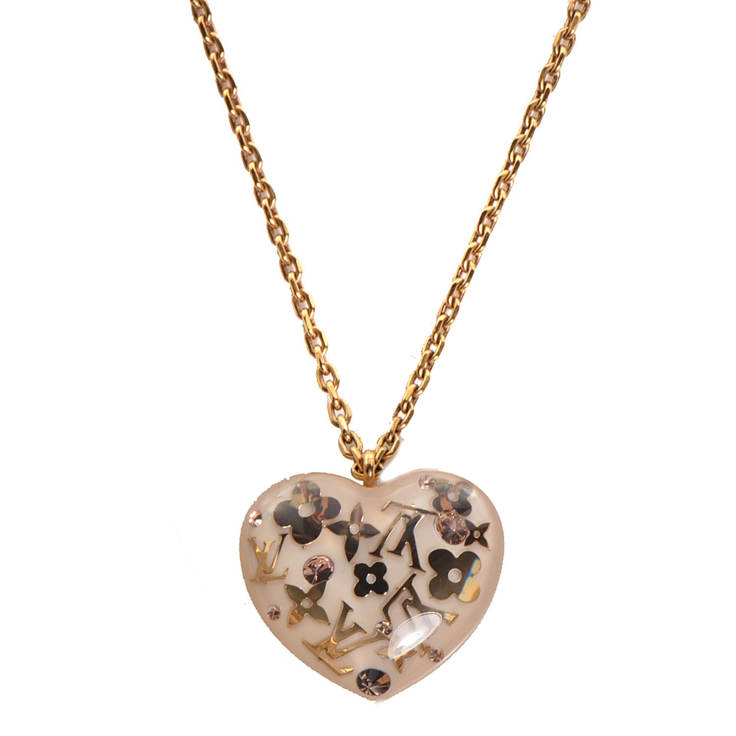 Louis Vuitton Inclusion Heart Necklace White 1 of 4