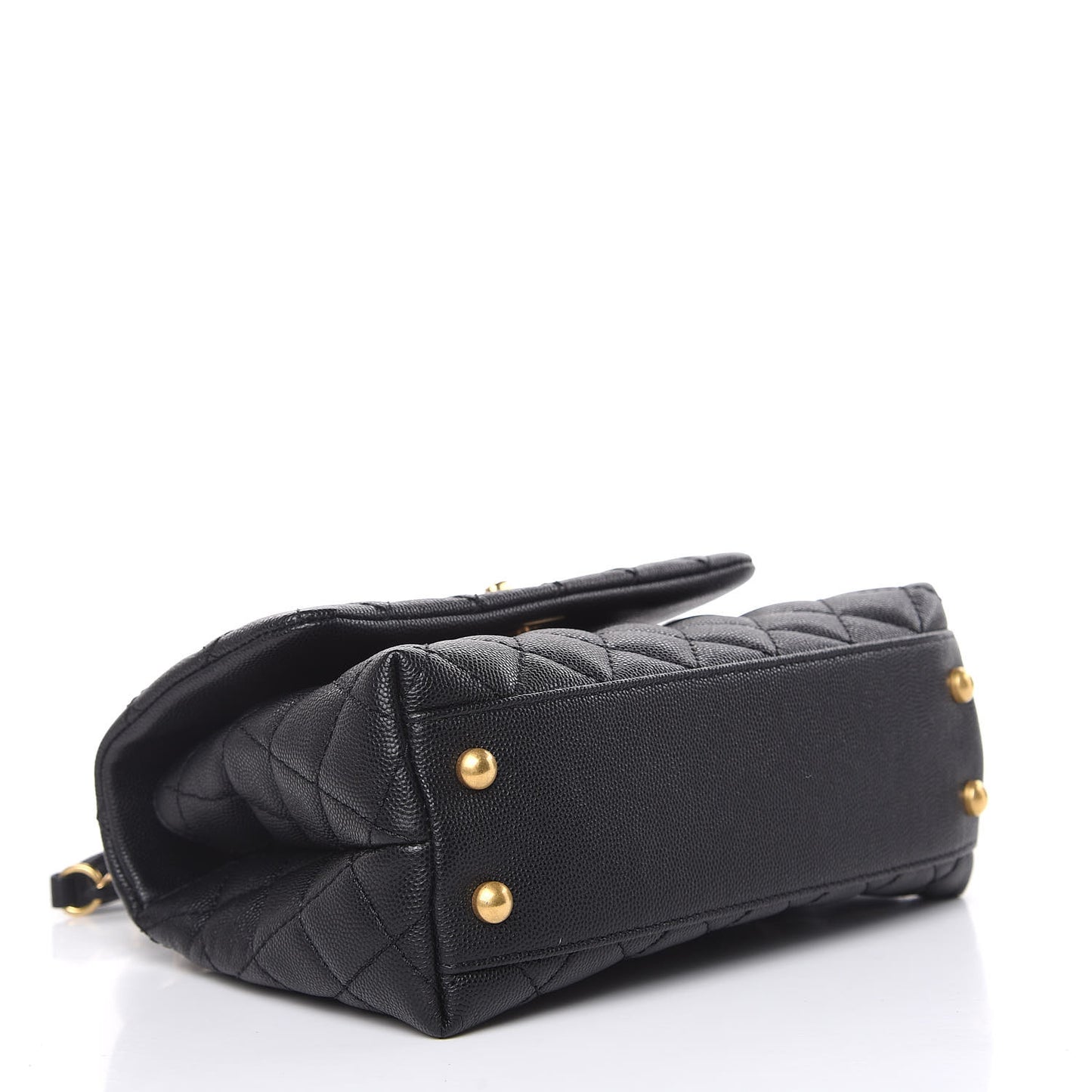 Caviar Quilted Mini Coco Handle Flap Black