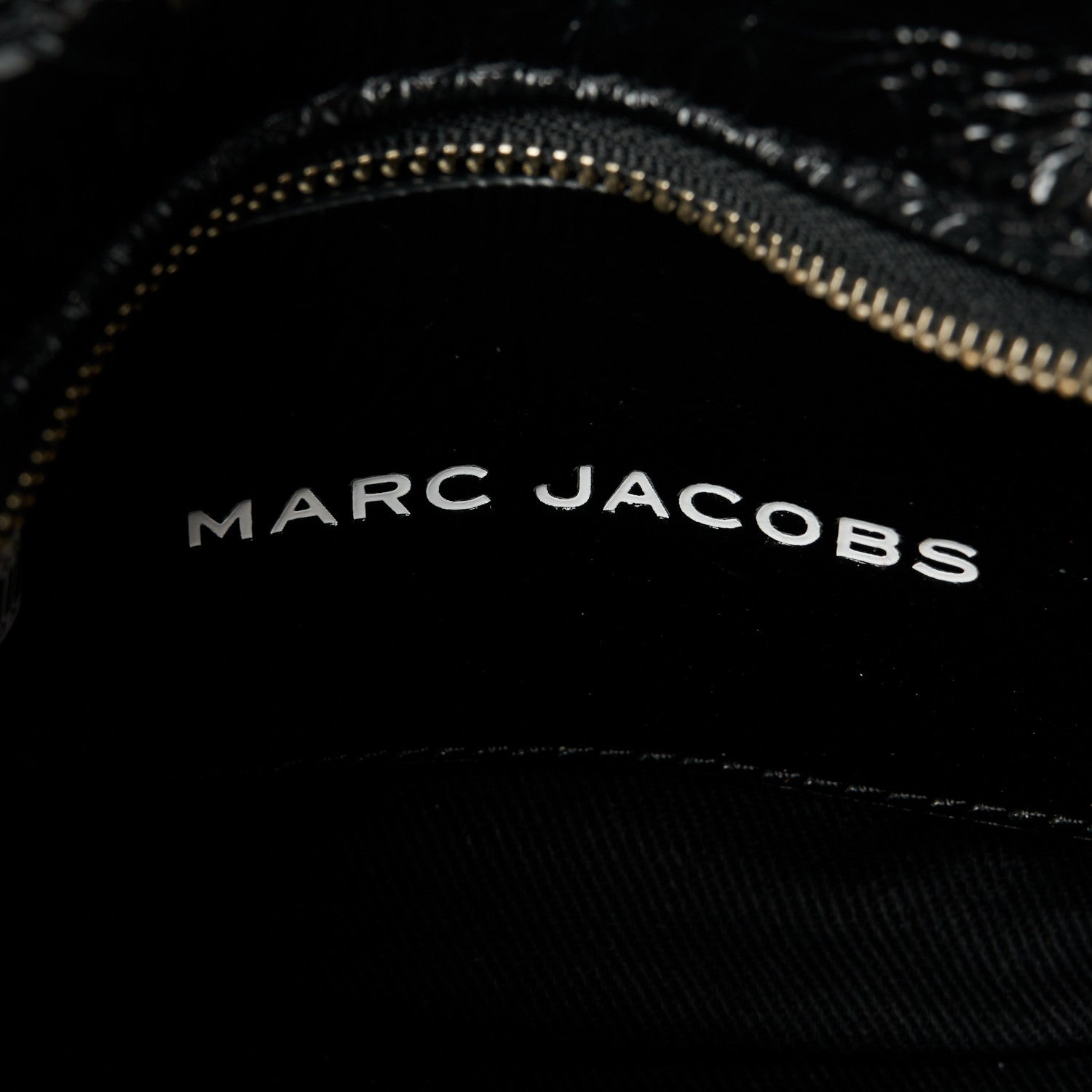 Marc Jacobs Shiny Crinkled Calfskin Mini The Tote Bag Black 6 of 11