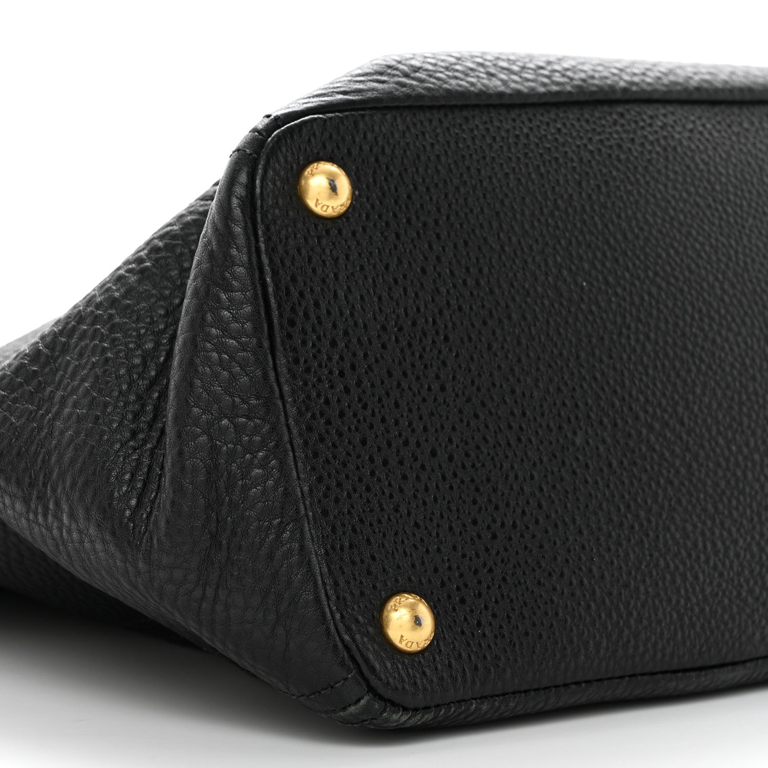 Prada Vitello Daino Side Pocket Shoulder Bag Black 9 of 11