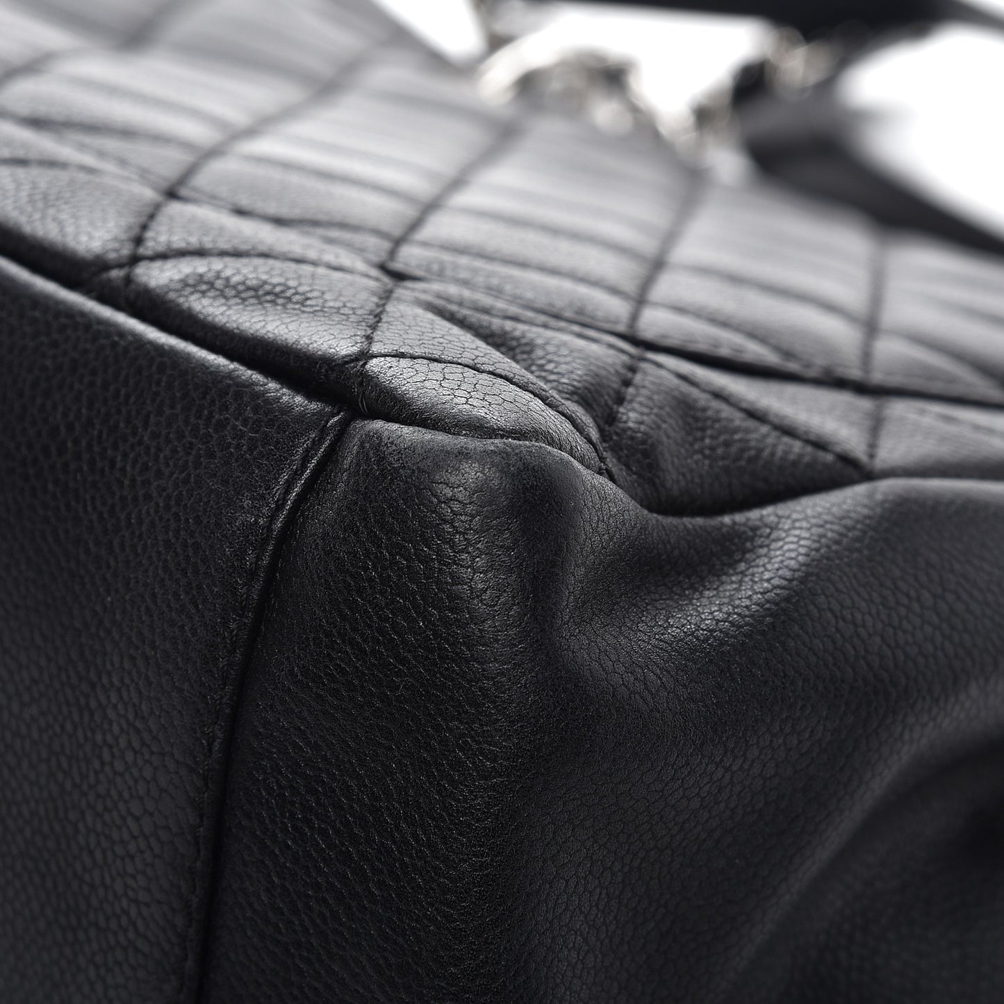 Caviar Quilted Grand Shopping Tote GST Black