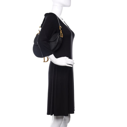 Christian Dior Grained Calfskin Saddle Bag Black 3 of 13