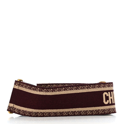 Christian Dior Canvas Embroidered Shoulder Strap Burgundy 2 of 4