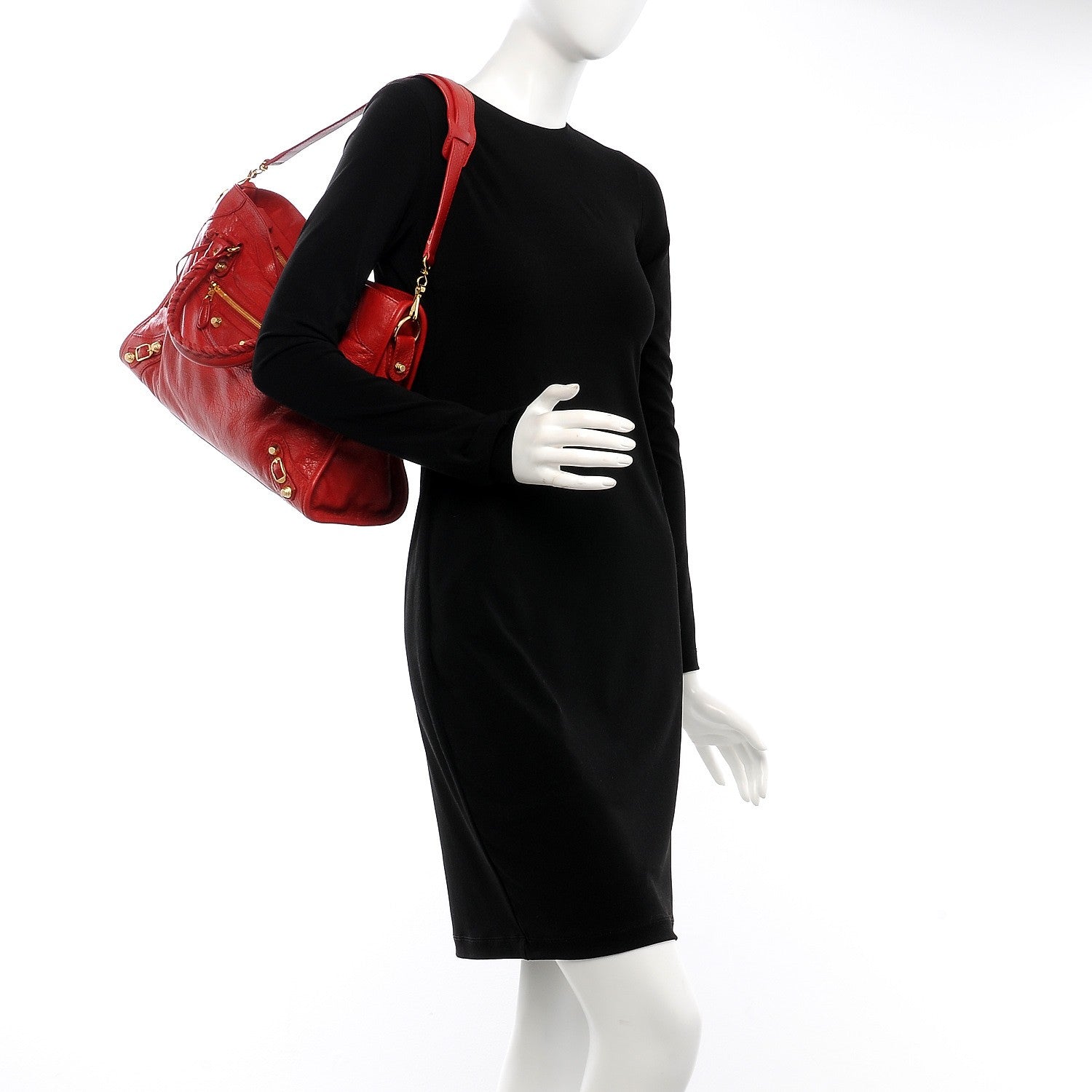 Balenciaga Agneau Giant 12 Gold Hardware City Rouge Lipstick 2 of 14