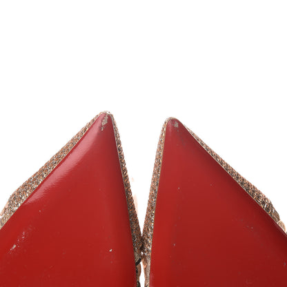Christian Louboutin Glitter Diams Paillettes Gipsybootie 100 Ankle Boots 40 Nude 8 of 10