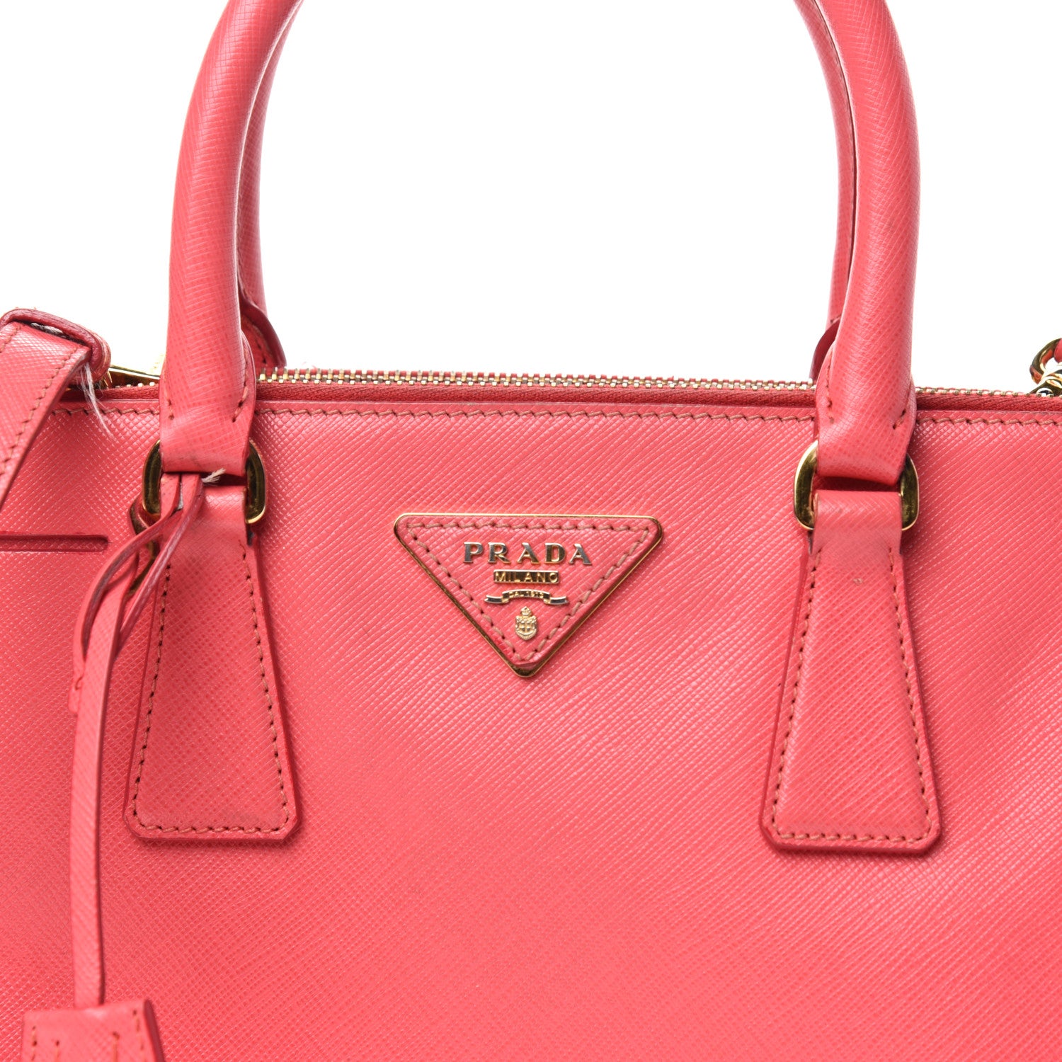 Prada Saffiano Mini Galleria Double Zip Tote Fragola 9 of 9