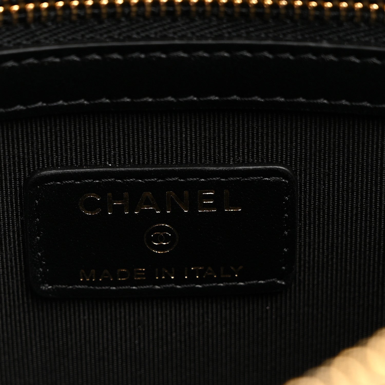 Chanel Calfskin Quilted Pearl Medium Cosmetic Case Black 6 of 8