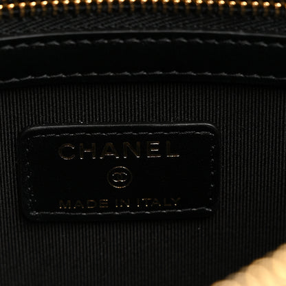 Chanel Calfskin Quilted Pearl Medium Cosmetic Case Black 6 of 8