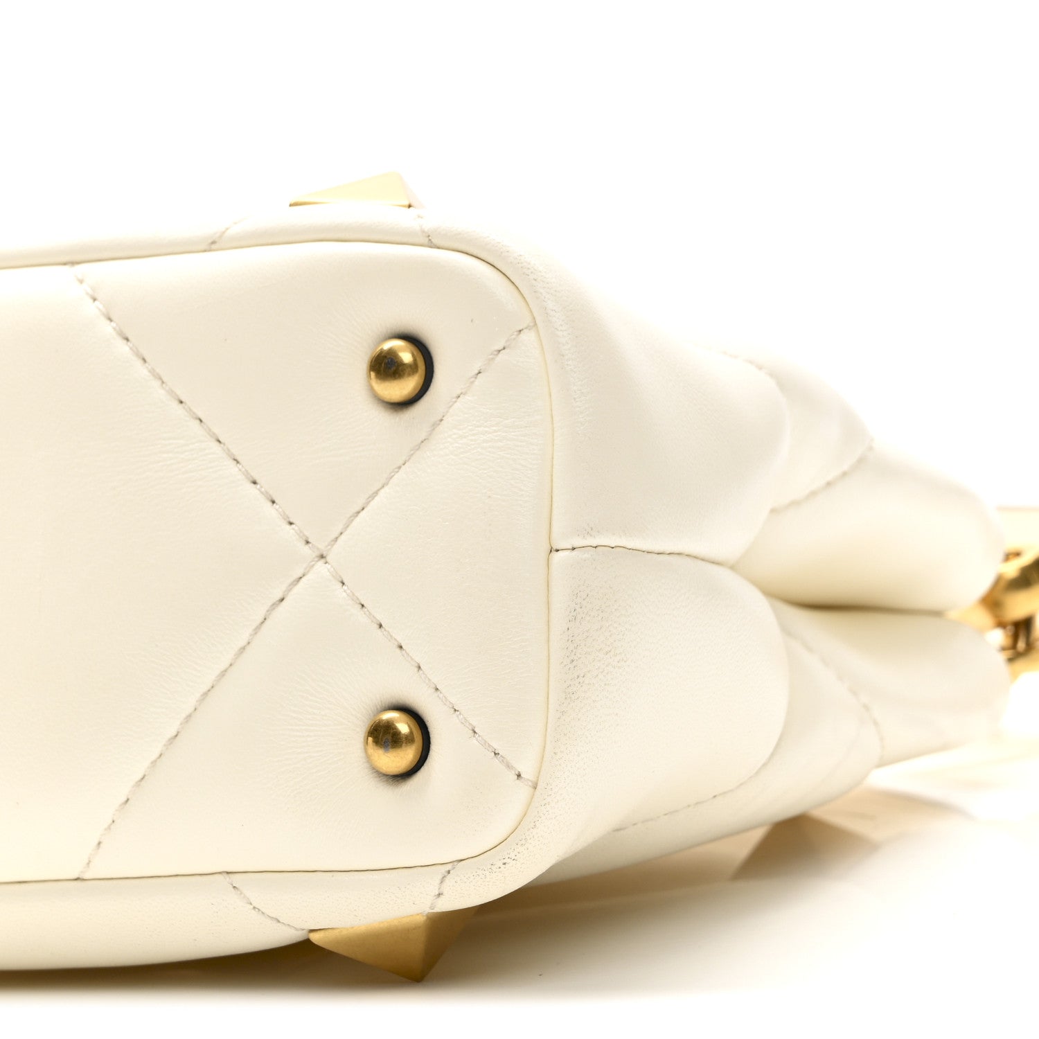Valentino Garavani Nappa Mini Roman Stud The Handle Bag Ivory 9 of 10