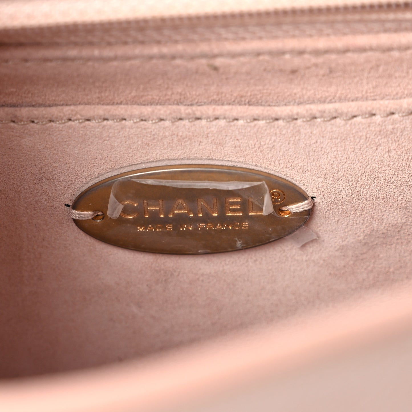 Grained Calfskin Mini Square Classic Pure Flap Nude