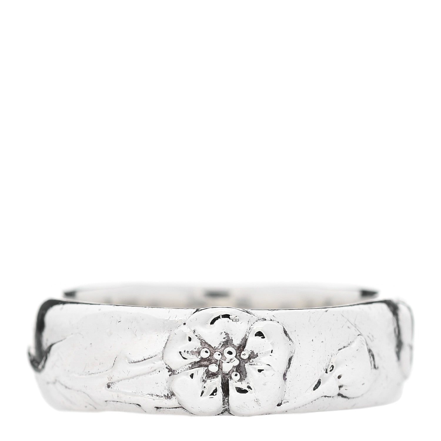 Tiffany Sterling Silver Nature Rose Ring 54 7 1 of 4