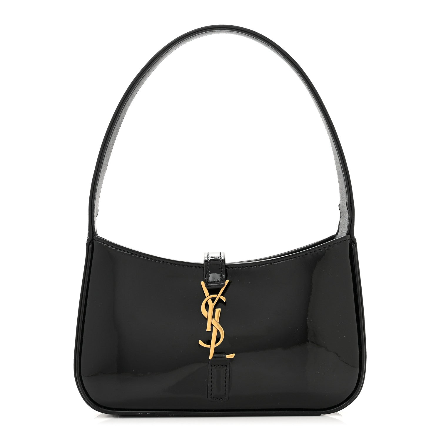 Saint Laurent Patent Calfskin Le 5 A 7 Mini Hobo Black 1 of 10
