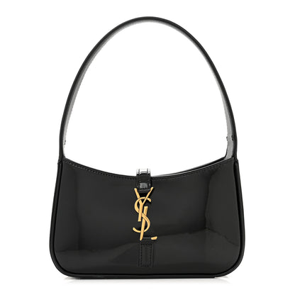 Saint Laurent Patent Calfskin Le 5 A 7 Mini Hobo Black 1 of 10