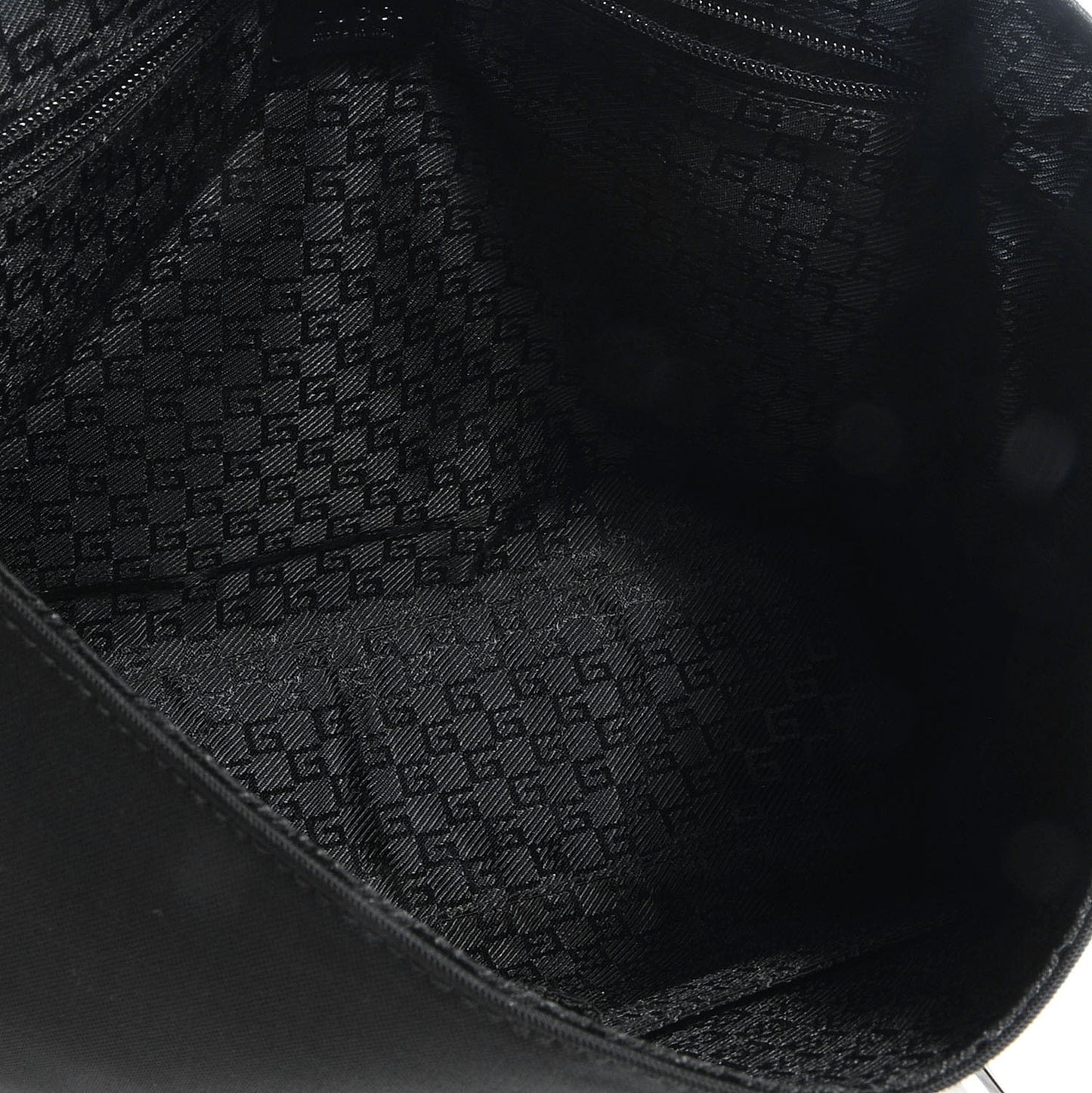 Nylon Medium Double Buckle Flap Messenger Bag Black