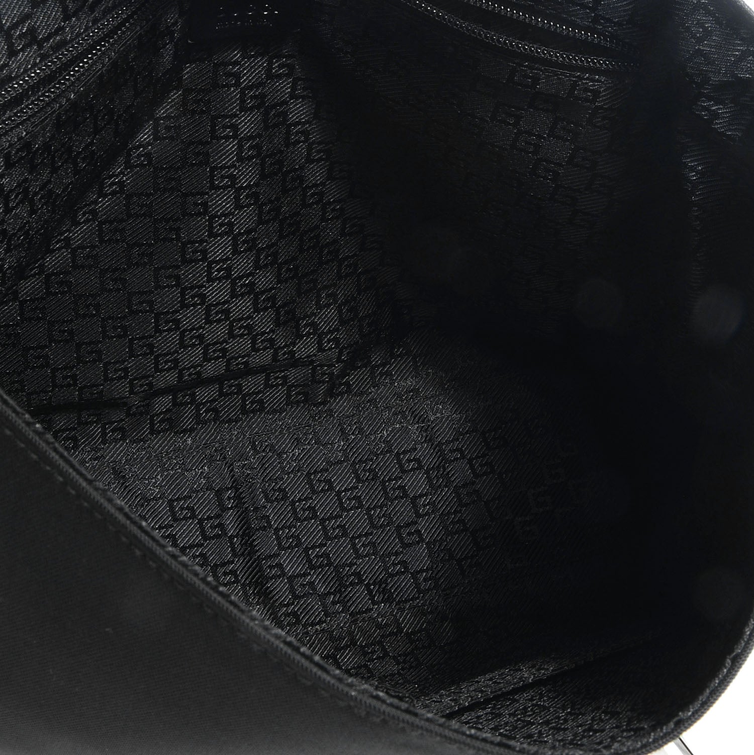 Gucci Nylon Medium Double Buckle Flap Messenger Bag Black 5 of 8