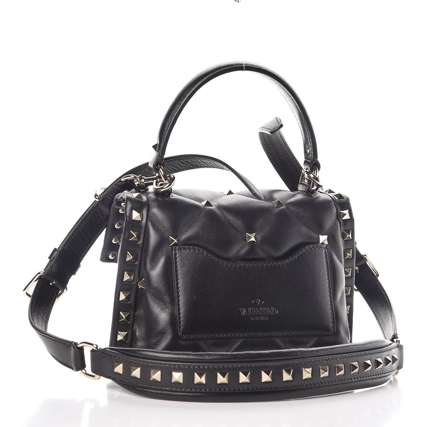 Nappa Mini Candystud Top Handle Bag Black