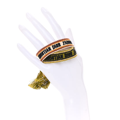 Christian Dior Woven Cotton J'Adior Friendship Bracelet Set Kaki Multicolor 2 of 3