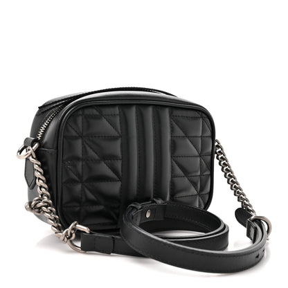 Gucci Calfskin Matelasse Aria Mini GG Marmont Chain Shoulder Bag Black 3 of 13
