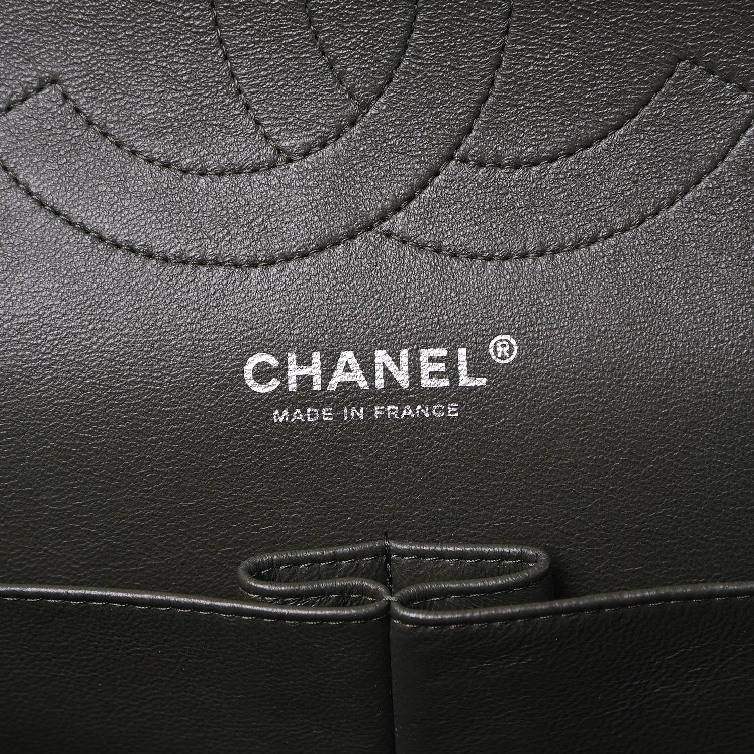 Chanel Caviar Quilted Jumbo Double Flap Dark Green 7 of 8