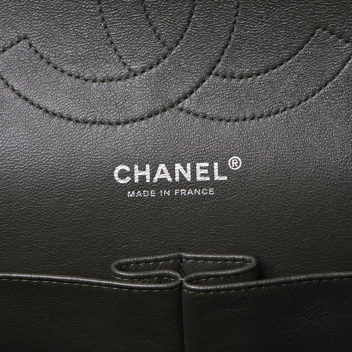 Caviar Quilted Jumbo Double Flap Dark Green