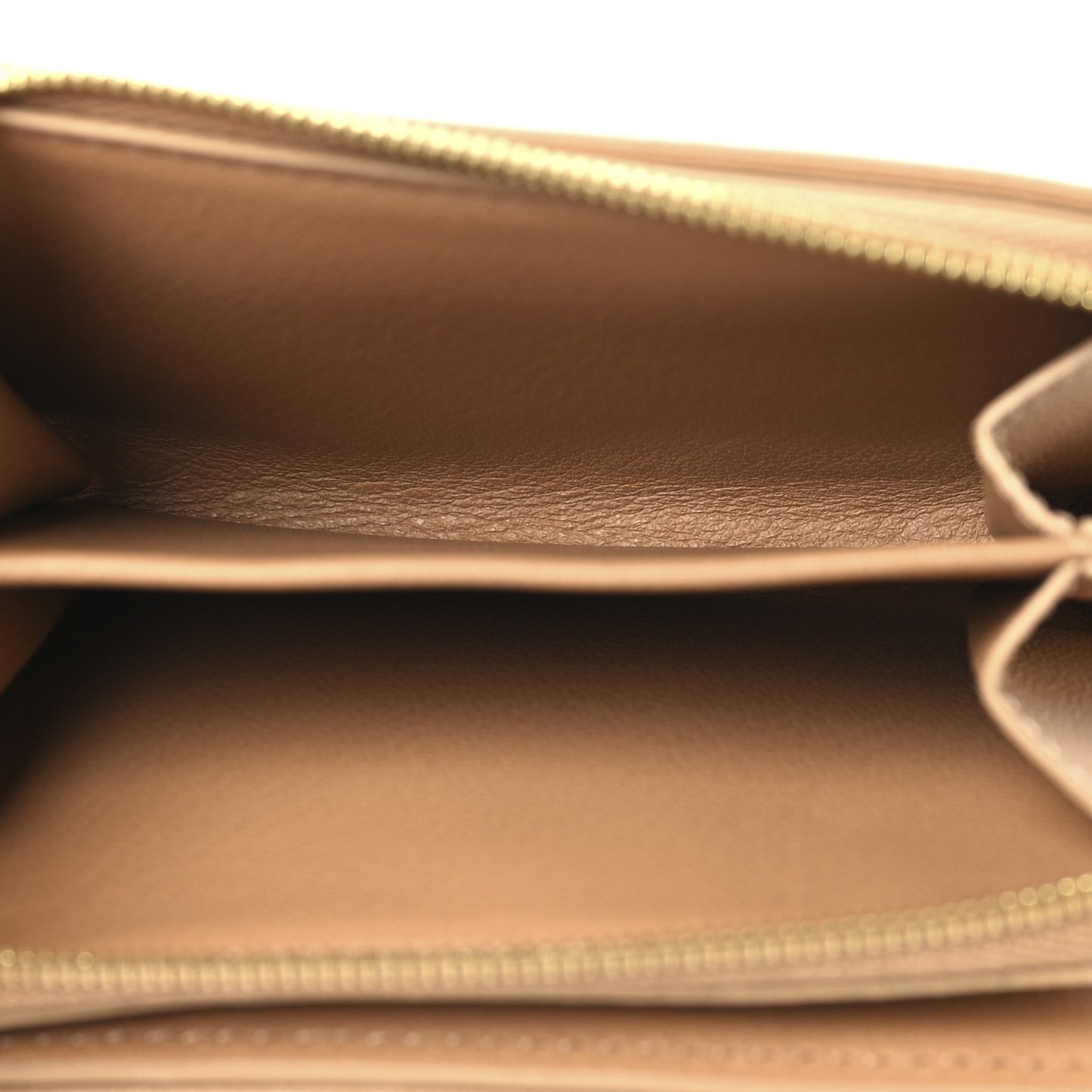 Lambskin Embossed Monogram Lou Coussin Wallet Camel