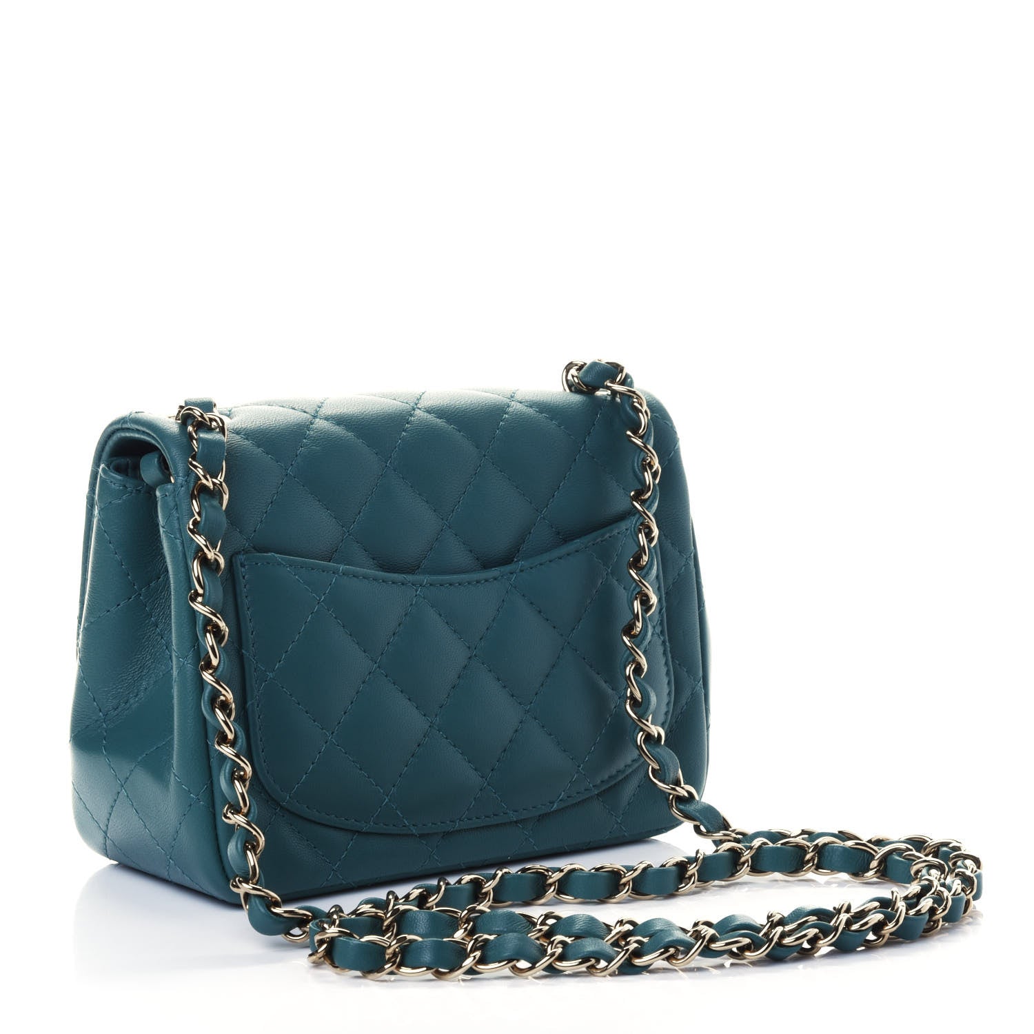 Chanel Lambskin Quilted Mini Square Flap Blue 3 of 4