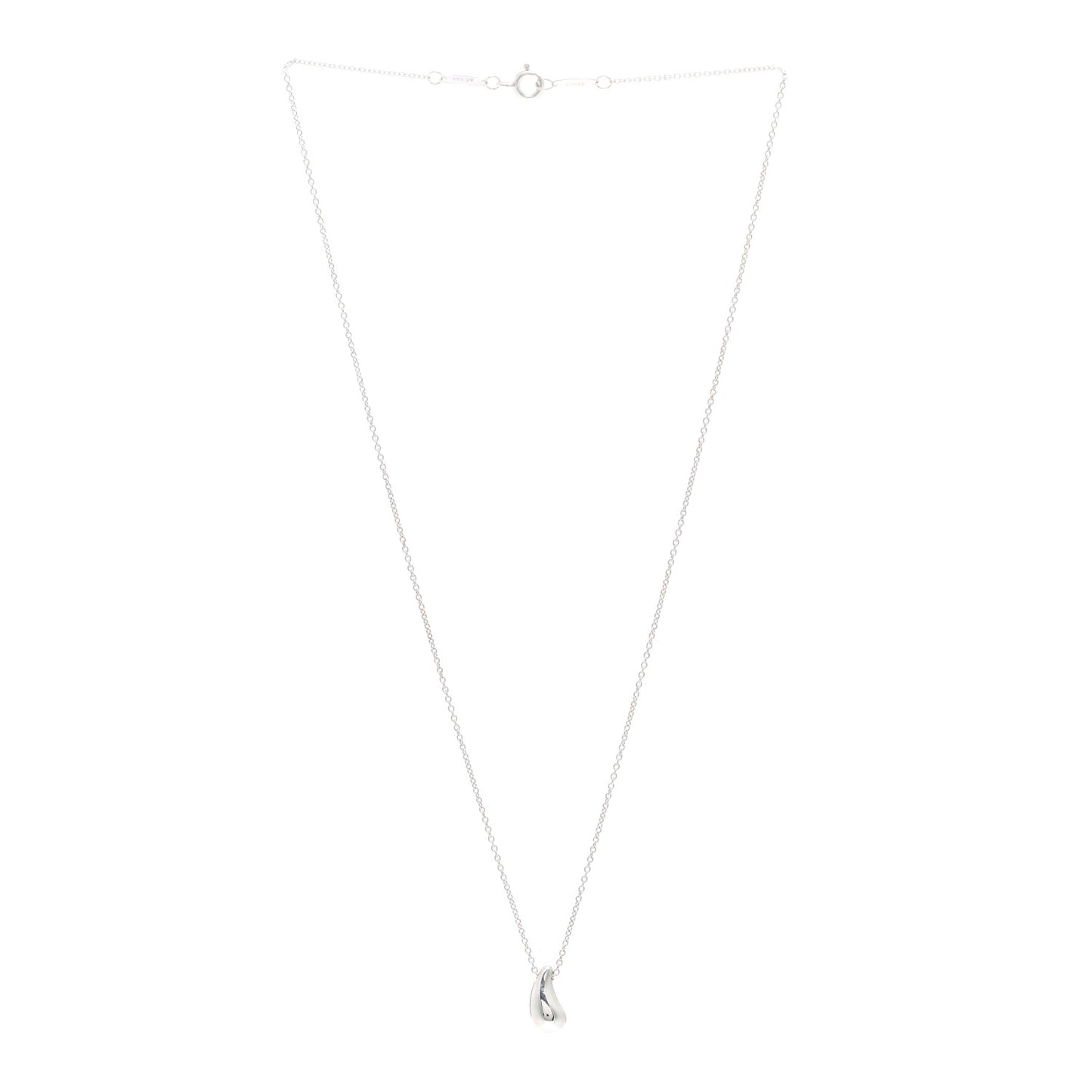 Sterling Silver 12mm Elsa Peretti Teardrop Pendant Necklace
