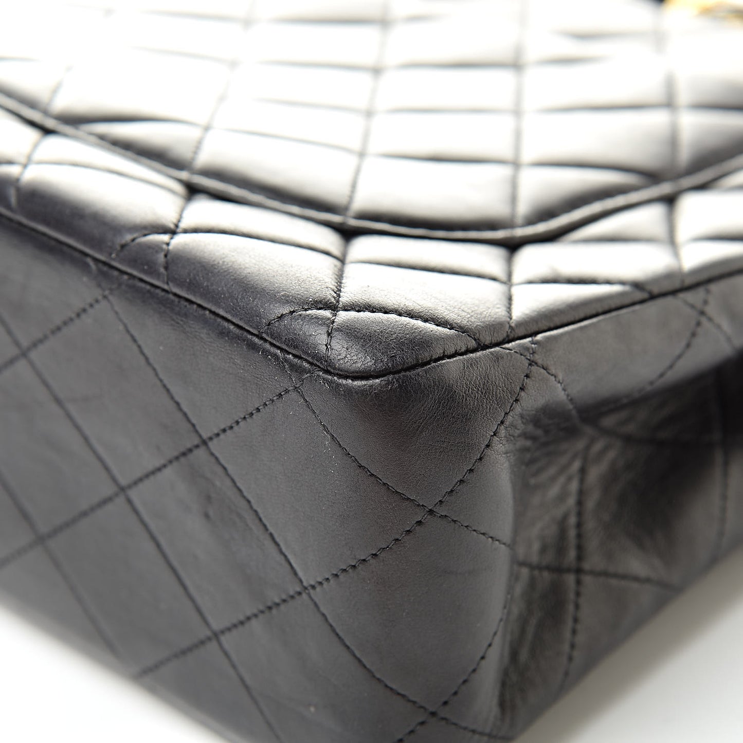 Lambskin Quilted XL Jumbo Single Flap Black