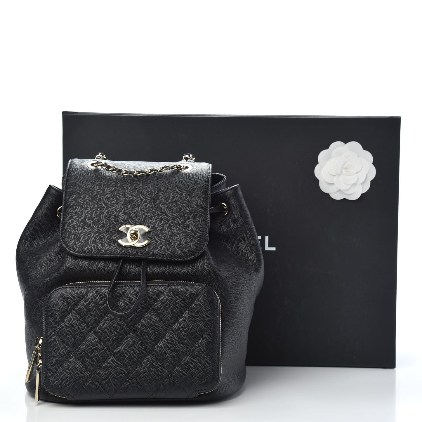 Caviar Quilted Business Affinity Backpack Black