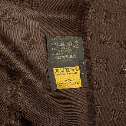 Louis Vuitton Wool Silk Monogram Shawl Chocolate 5 of 6