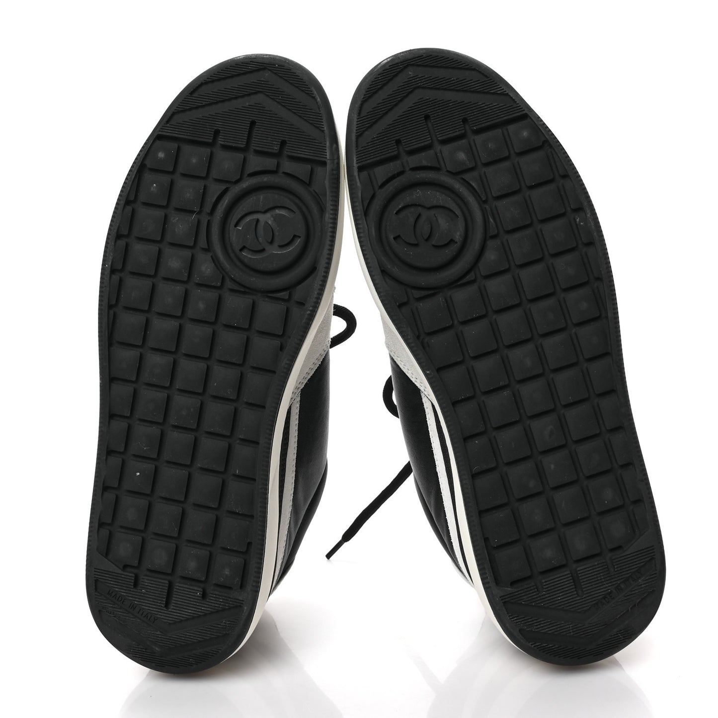 Lambskin Suede Calfskin Sneakers 39.5 Black White