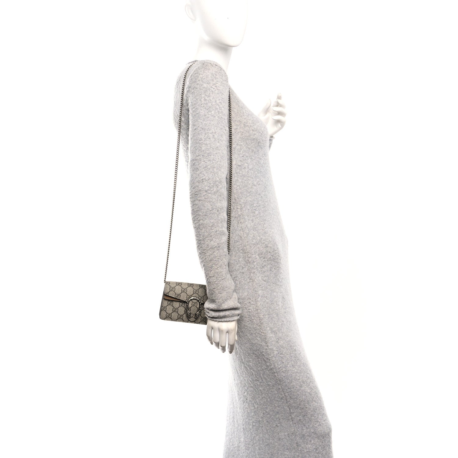 Gucci GG Supreme Monogram Super Mini Dionysus Shoulder Bag Taupe 2 of 11