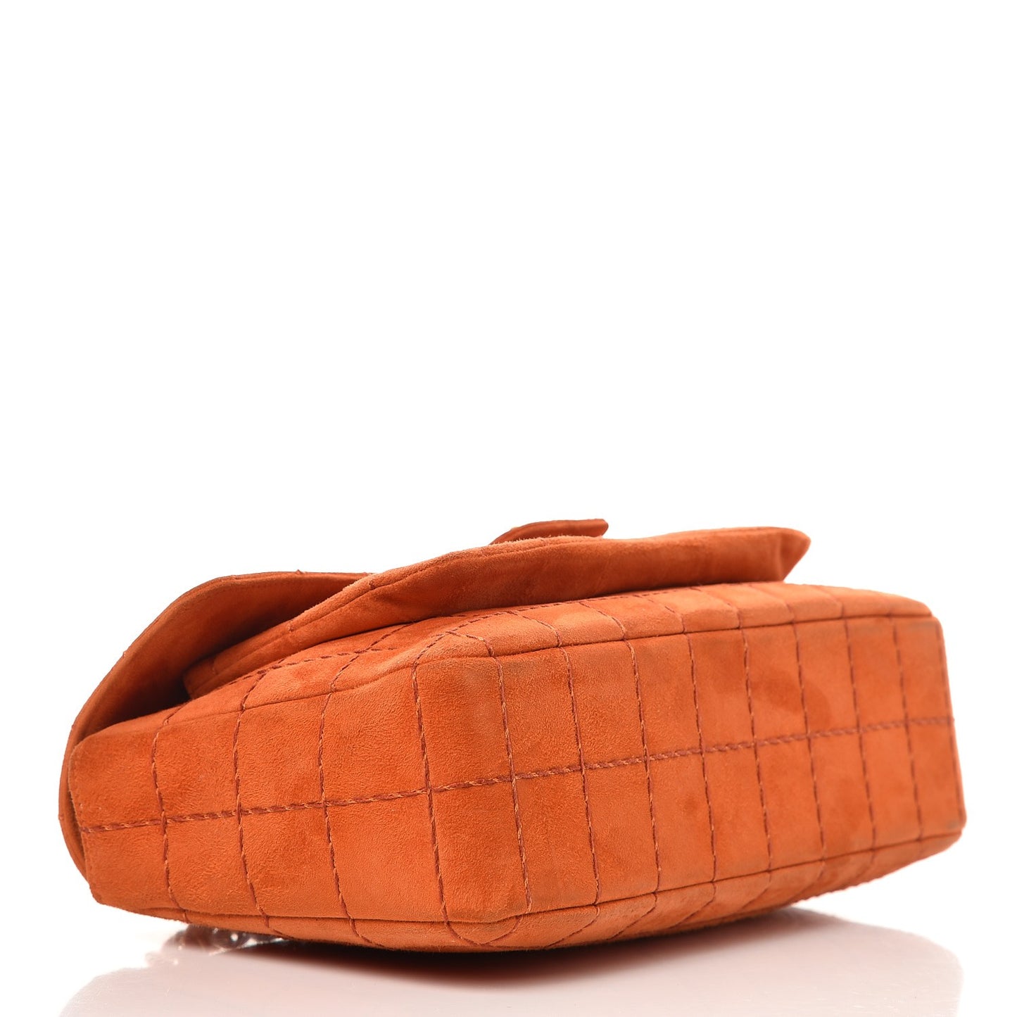Suede Square Quilted Flap Orange