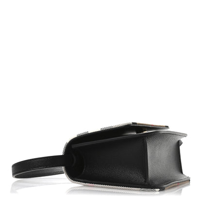 Burberry Grained Calfskin House Check Small Madison Shoulder Bag Black 4 of 10