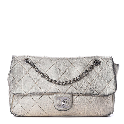 Chanel Distressed Metallic Lambskin Quilted Le Marais Ligne Flap Gold 1 of 9