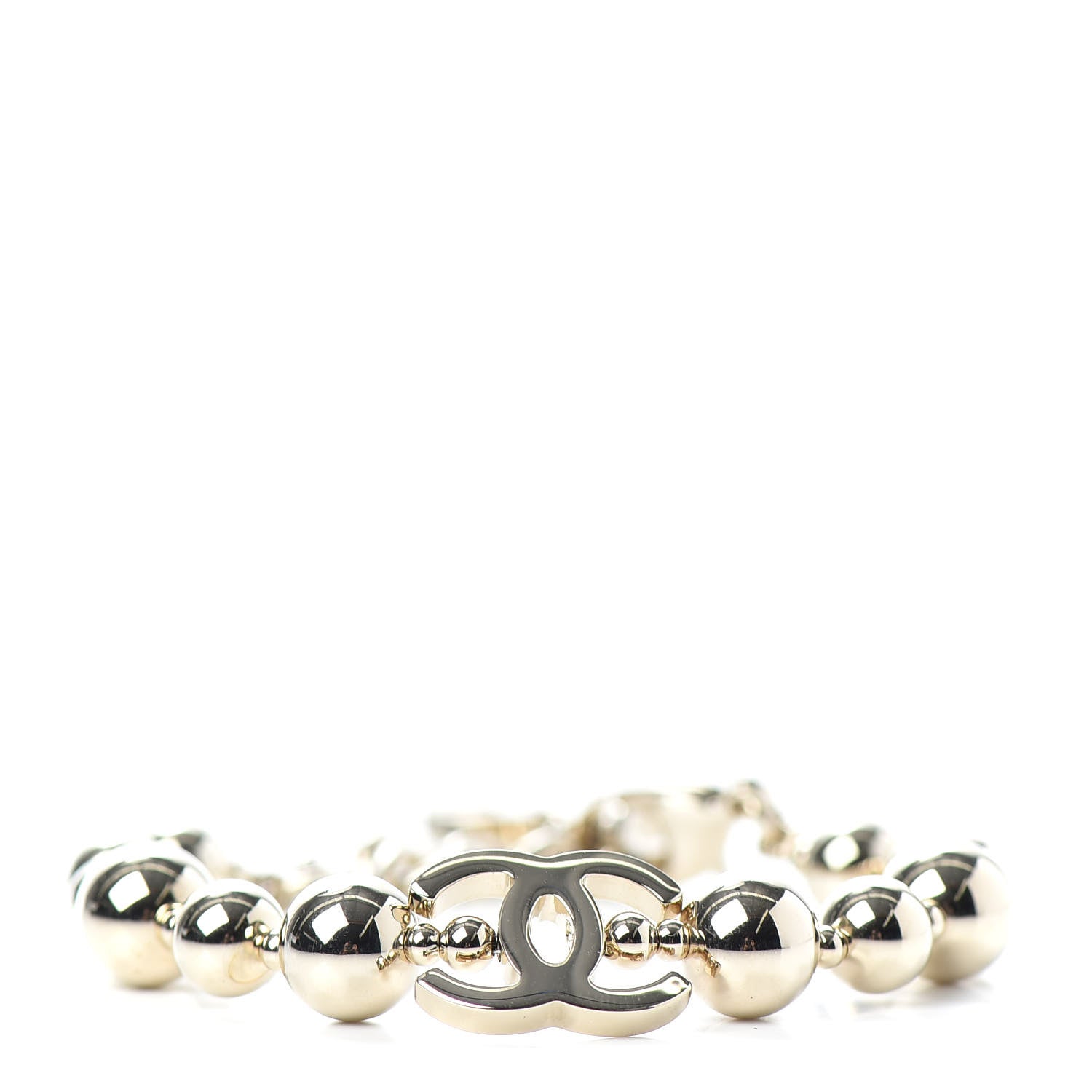 Chanel Metal Beaded CC Bracelet Gold 1 of 4