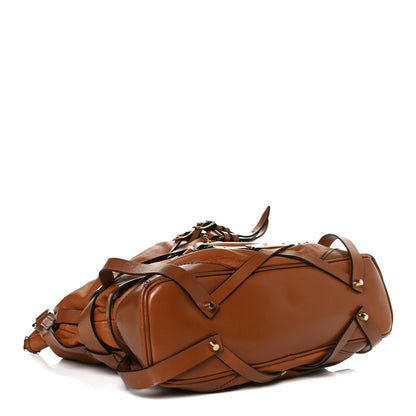 Burberry Soft Lambskin Bridle Calfskin Medium Gosford Hobo Tan 3 of 16