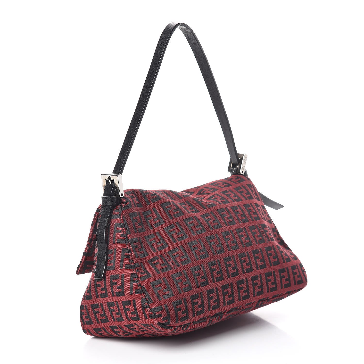 Fendi Zucchino Mini Mama Baguette Black Red 3 of 10