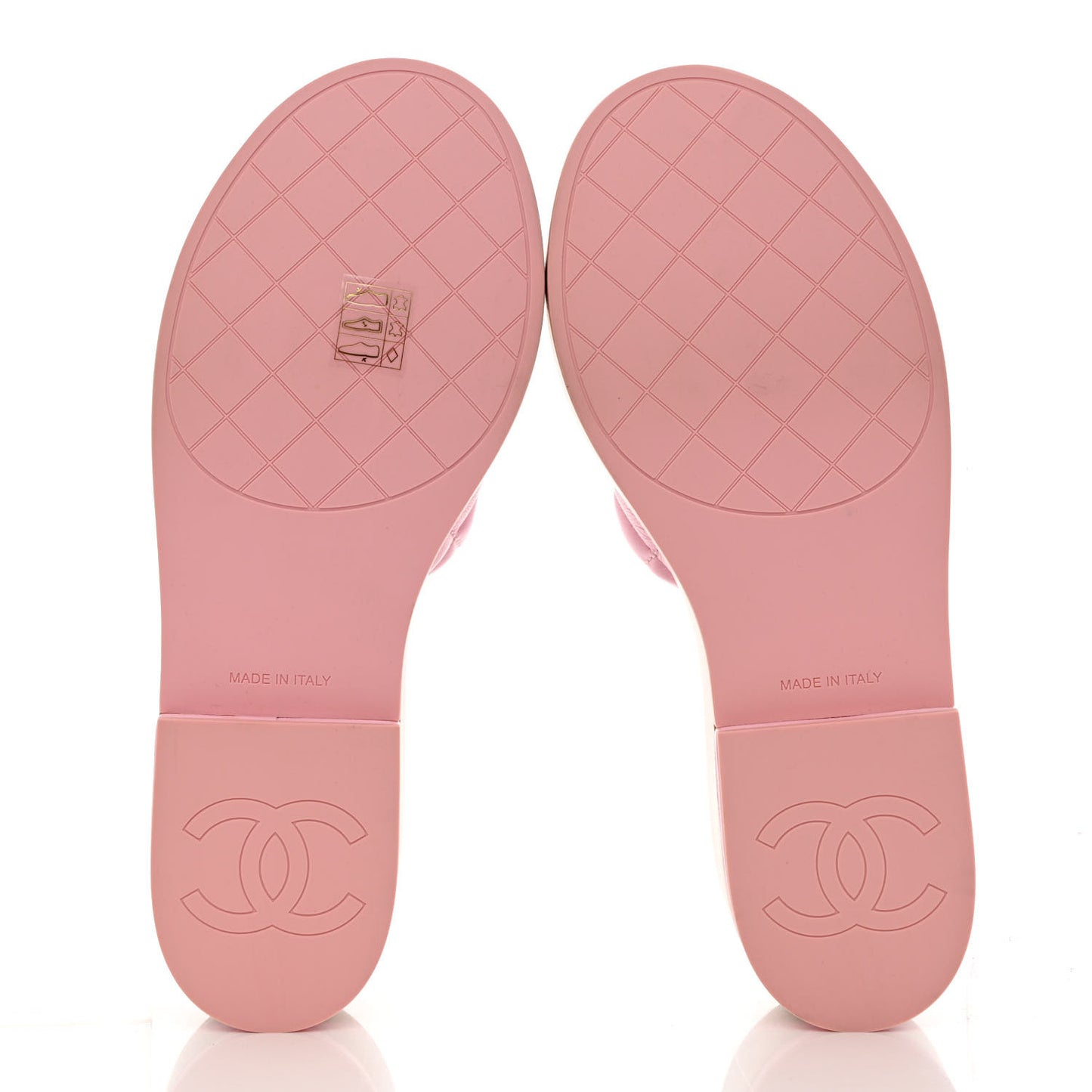 Lambskin Quilted CC Slip On Platform Sandals 40 Pink