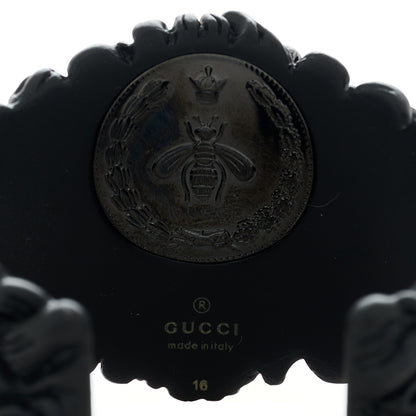 Gucci Metal Pearl Lion Head Cuff Bracelet Black 4 of 4